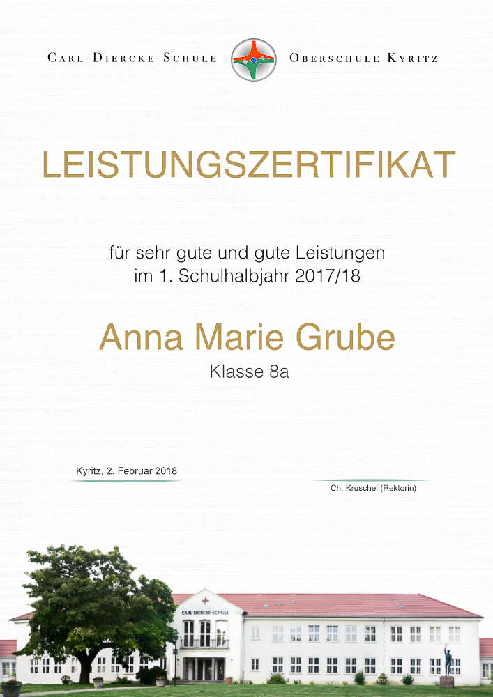 CDS Urkunde Leistungszertifikat